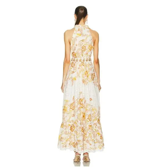 HEMANT AND NANDITA Tora Long Belt Buckle Dress in Off White - Picture 4 of 11